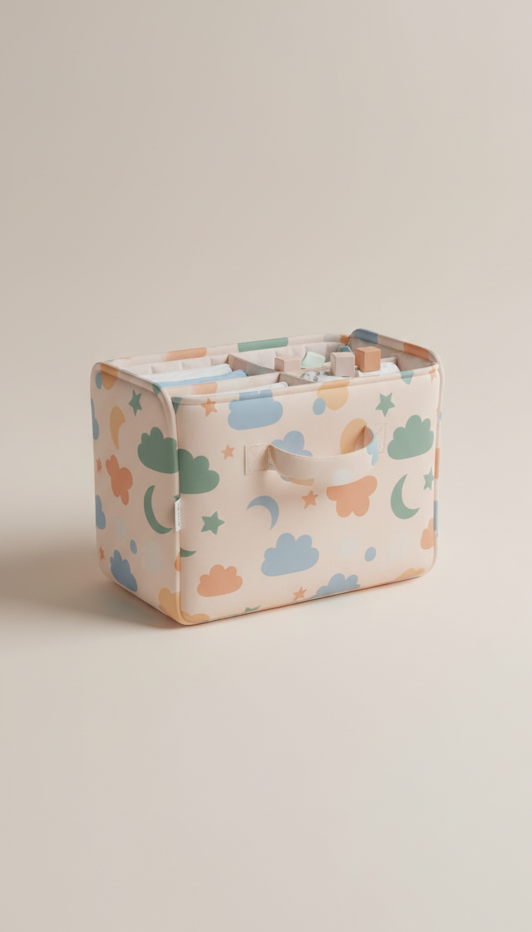 Creamy Blush nursery tote with compartments