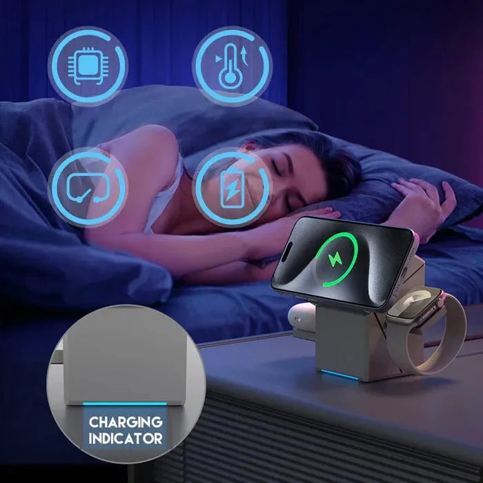 Hot Sale Offers-3-in-1 Foldable Magnetic Wireless Charging Station