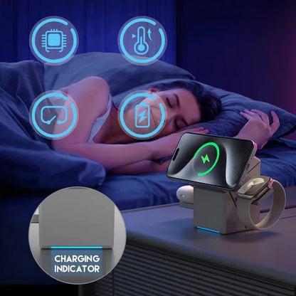 Hot Sale Offers-3-in-1 Foldable Magnetic Wireless Charging Station